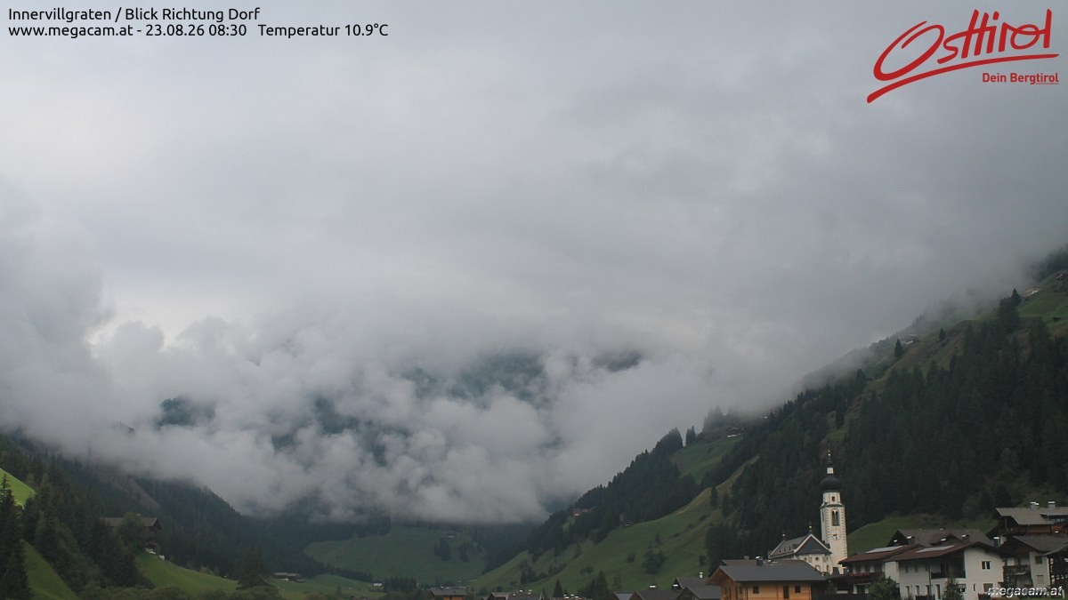 Archiv Foto Webcam Blick Richtung Innervillgraten