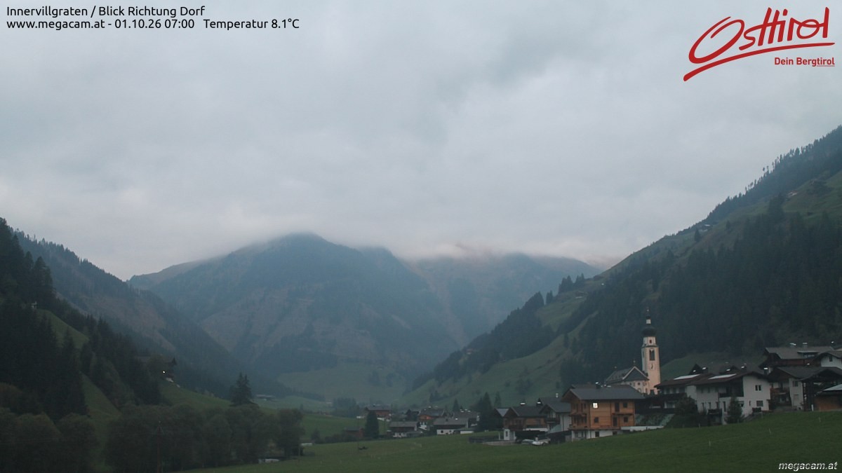 Archiv Foto Webcam Blick Richtung Innervillgraten