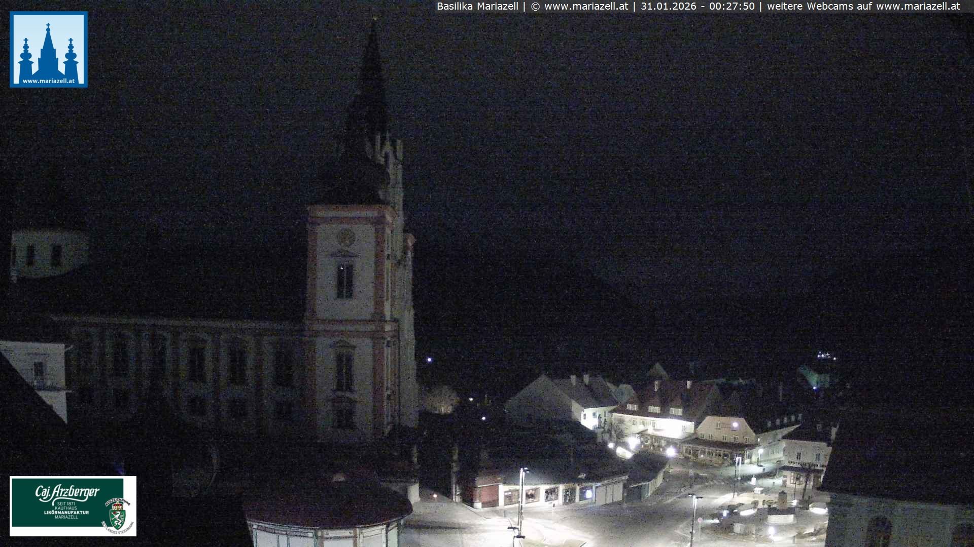 Archiv Foto Webcam Mariazell - Blick auf die Basilika