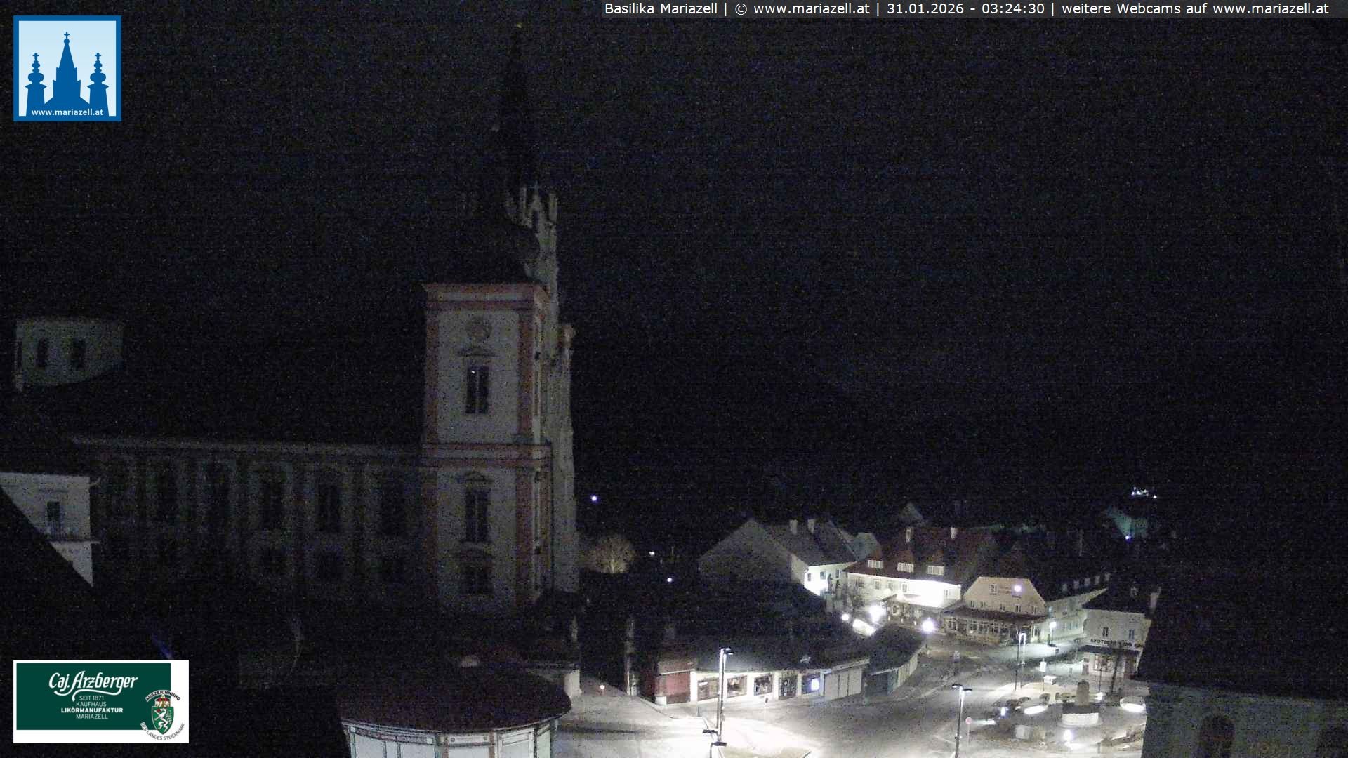 Archiv Foto Webcam Mariazell - Blick auf die Basilika