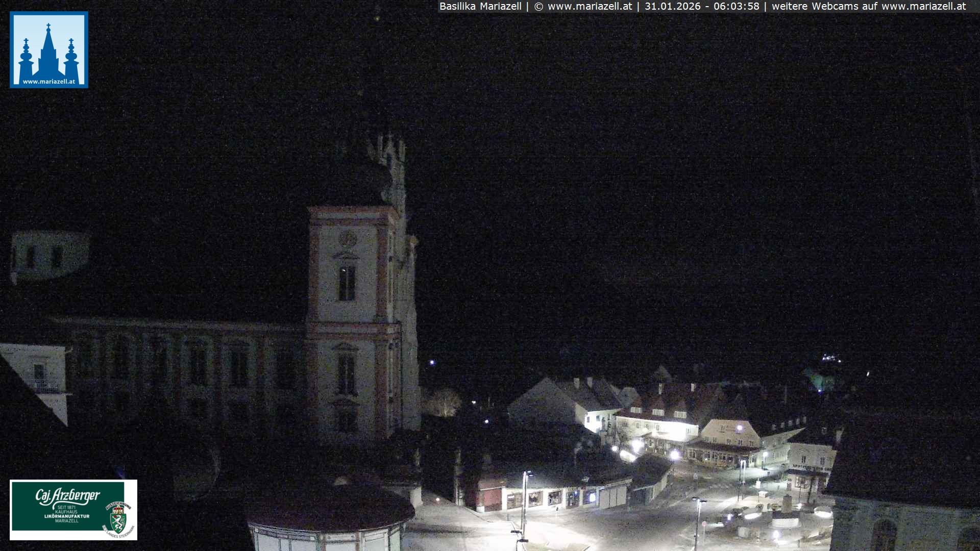 Archiv Foto Webcam Mariazell - Blick auf die Basilika