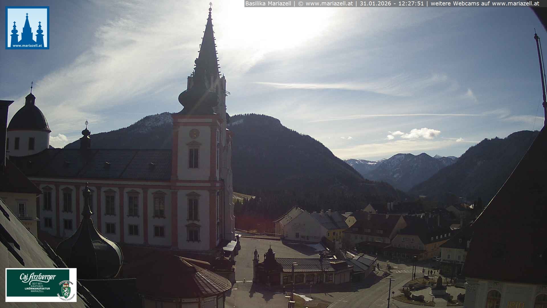 Archiv Foto Webcam Mariazell - Blick auf die Basilika