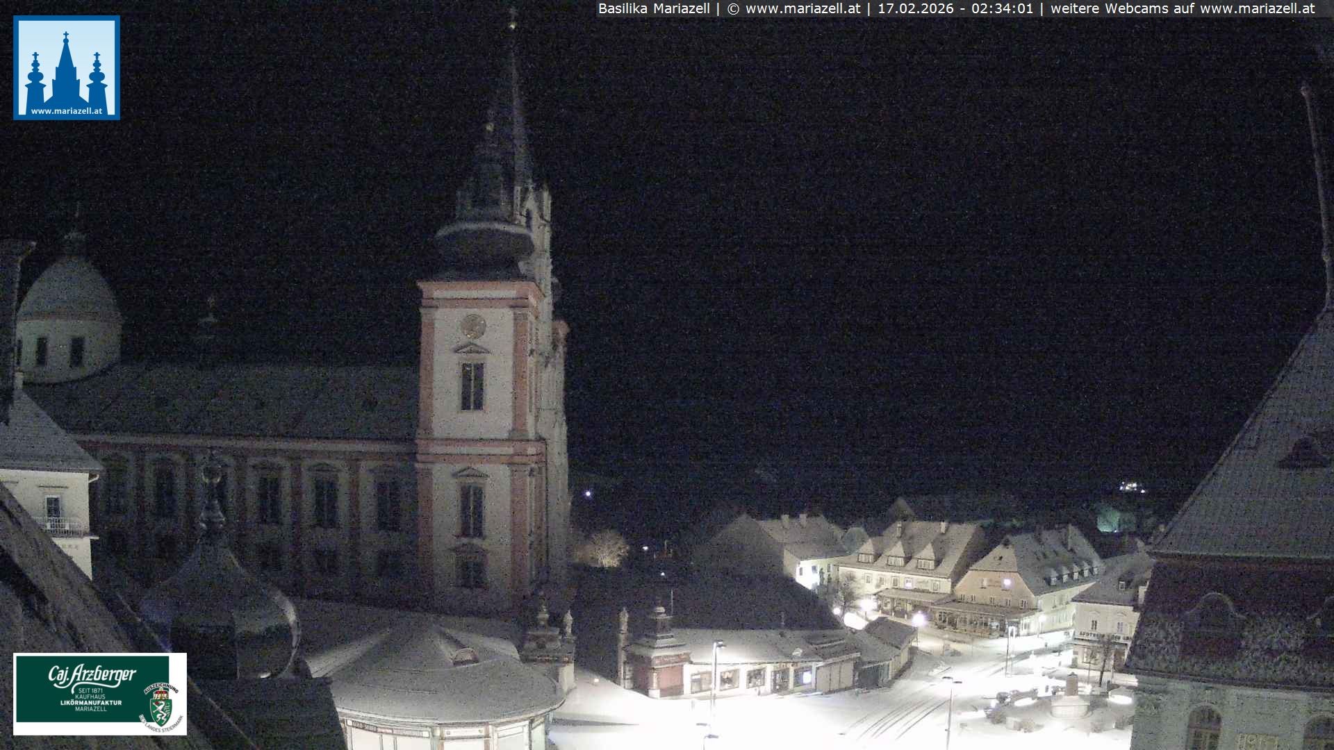 Archiv Foto Webcam Mariazell - Blick auf die Basilika