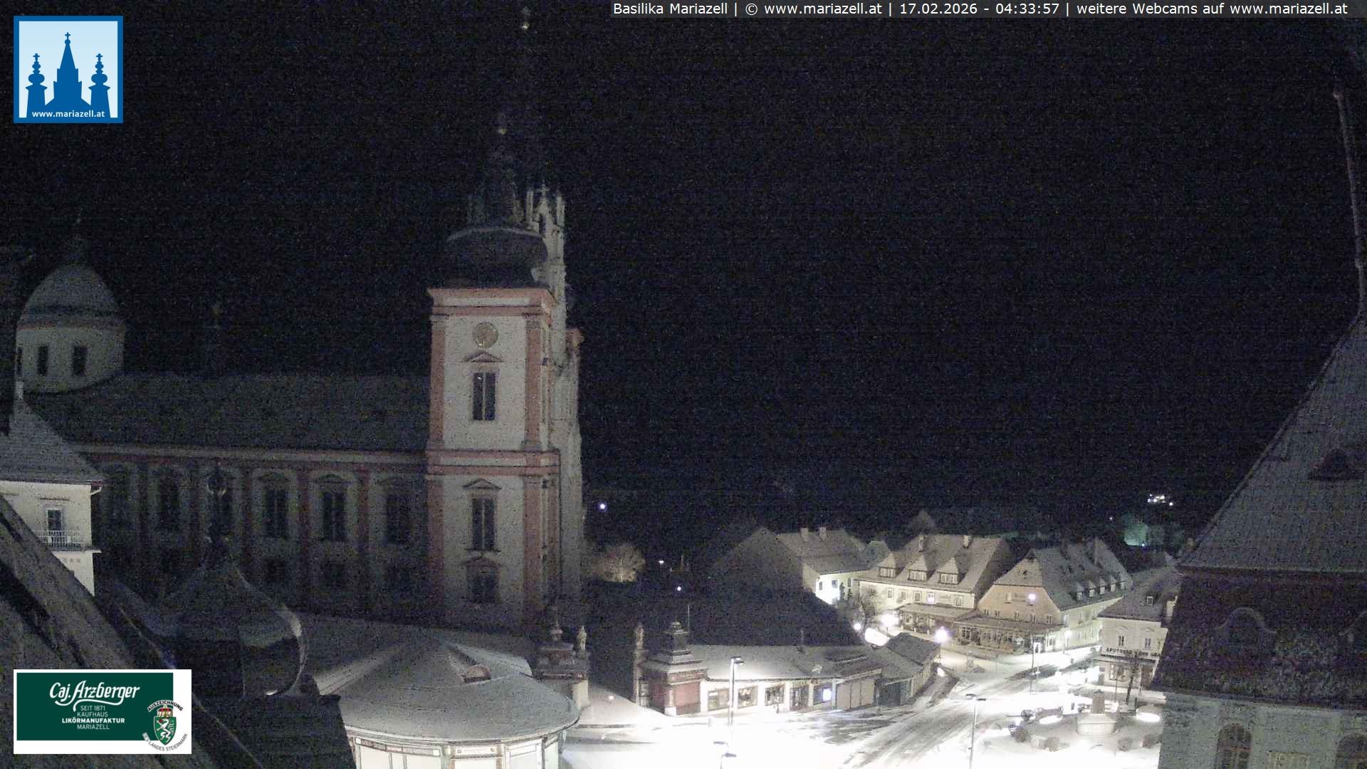 Archiv Foto Webcam Mariazell - Blick auf die Basilika