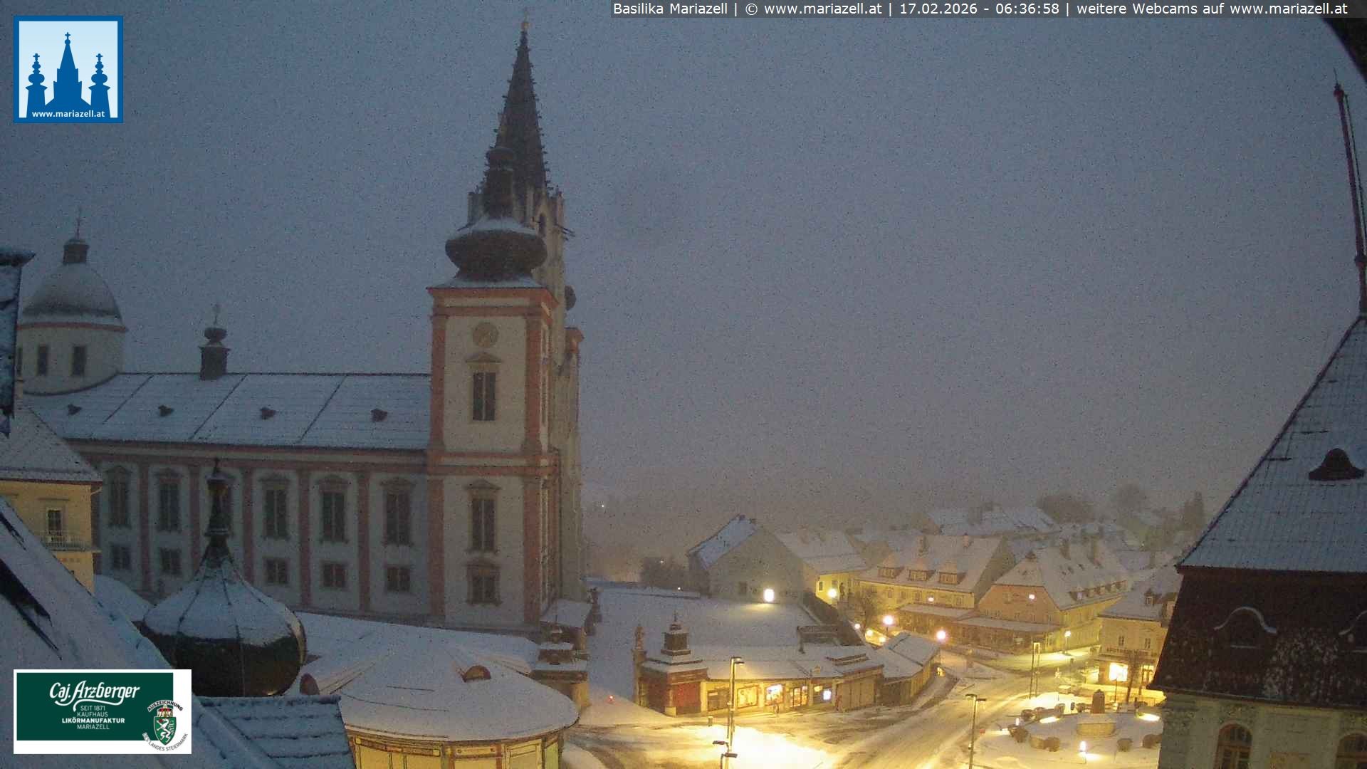 Archiv Foto Webcam Mariazell - Blick auf die Basilika