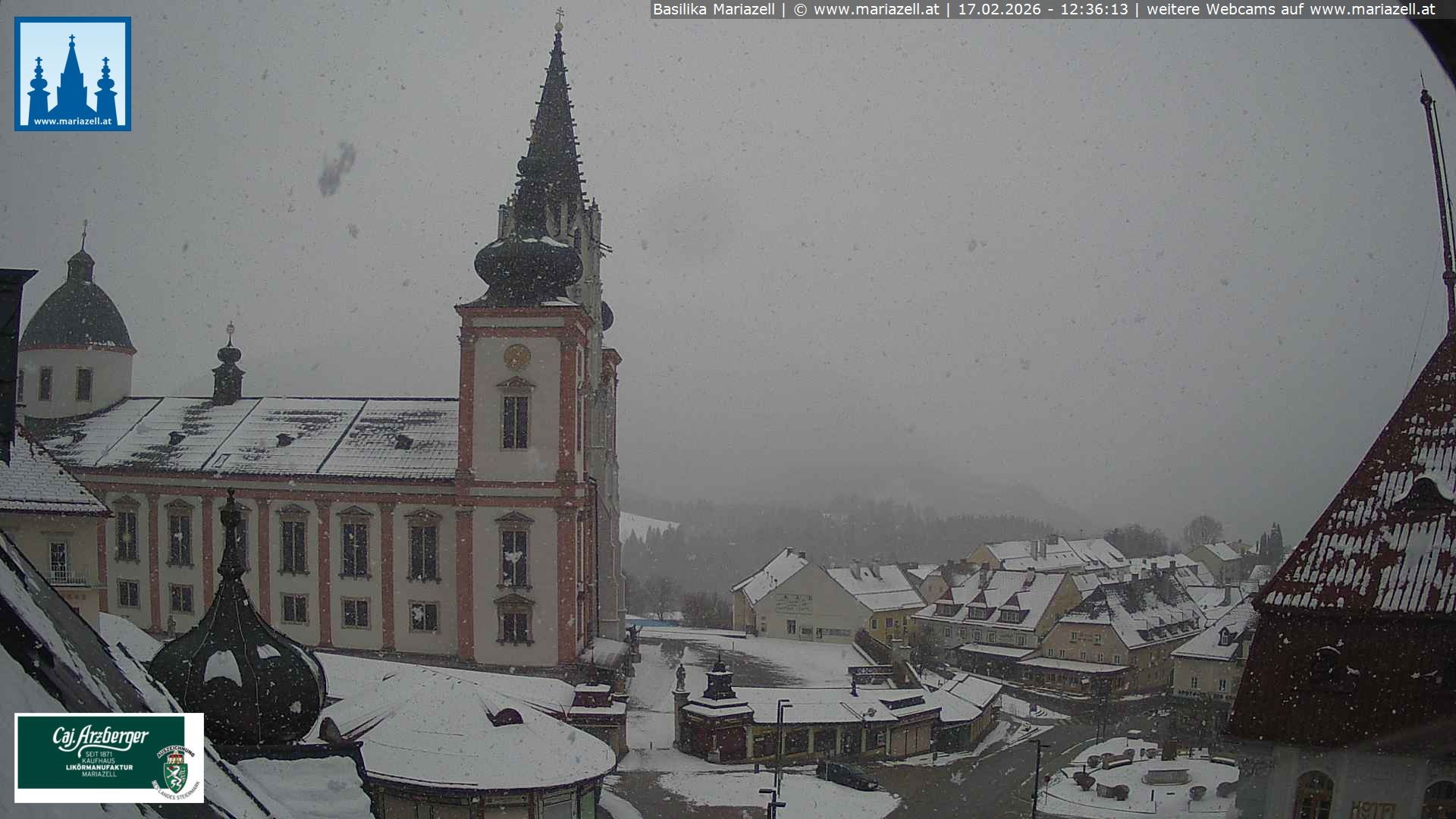 Archiv Foto Webcam Mariazell - Blick auf die Basilika