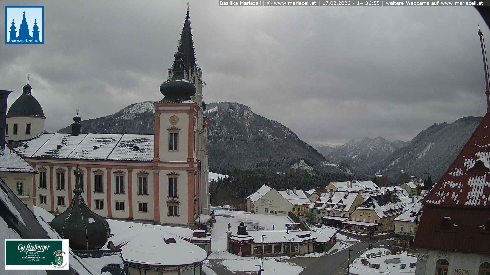 Archiv Foto Webcam Mariazell - Blick auf die Basilika