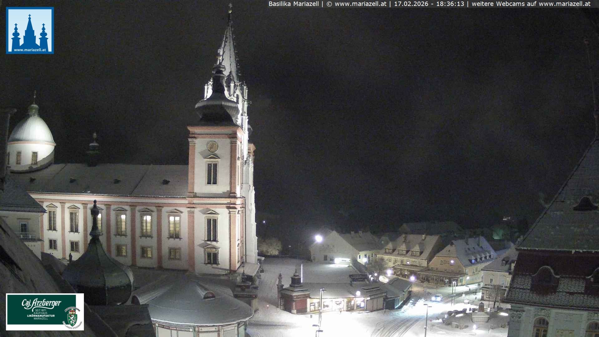 Archiv Foto Webcam Mariazell - Blick auf die Basilika