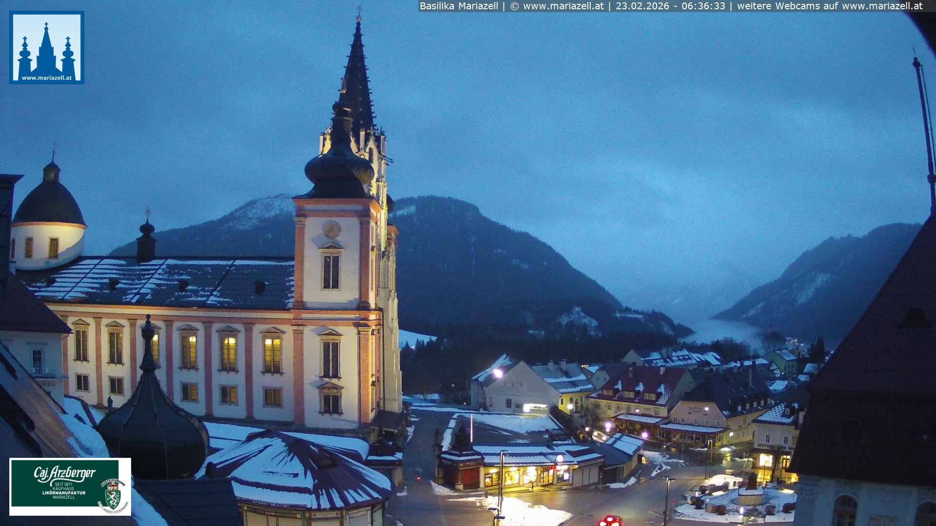 Archiv Foto Webcam Mariazell - Blick auf die Basilika