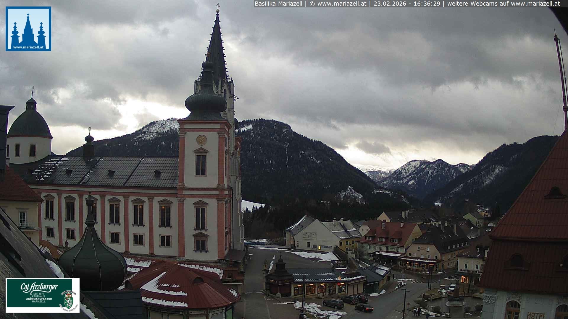 Archiv Foto Webcam Mariazell - Blick auf die Basilika
