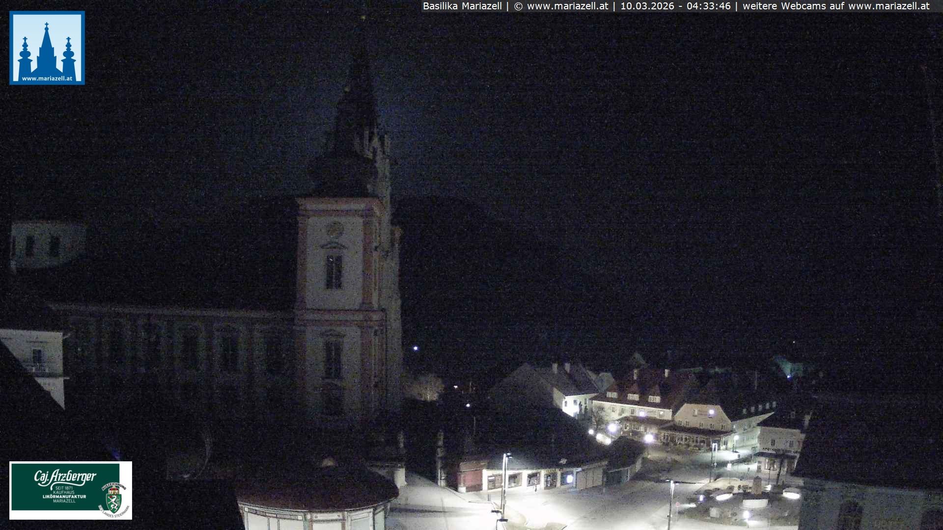 Archiv Foto Webcam Mariazell - Blick auf die Basilika