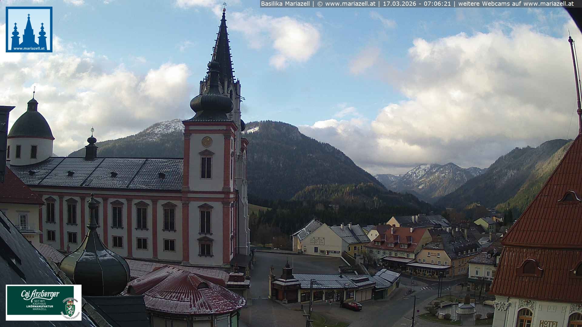 Archiv Foto Webcam Mariazell - Blick auf die Basilika
