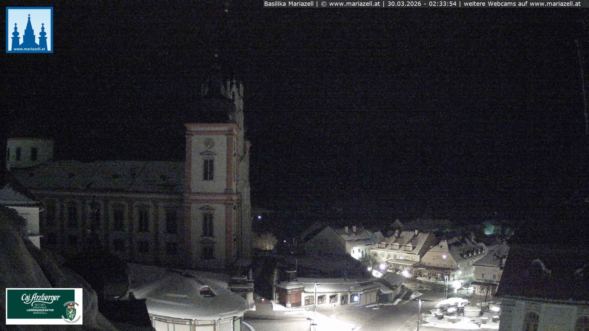 Archiv Foto Webcam Mariazell - Blick auf die Basilika