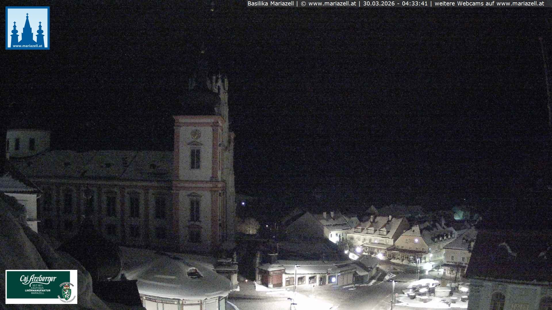 Archiv Foto Webcam Mariazell - Blick auf die Basilika