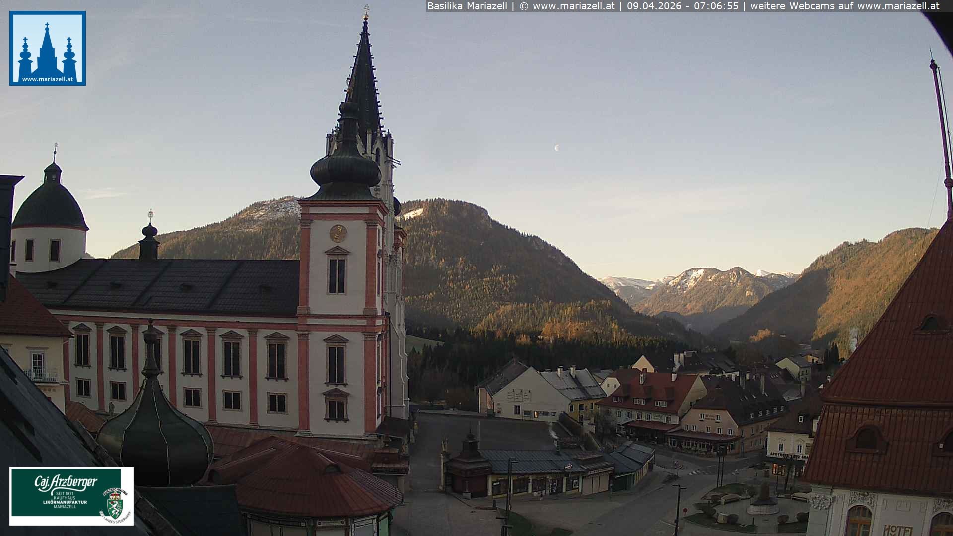 Archiv Foto Webcam Mariazell - Blick auf die Basilika
