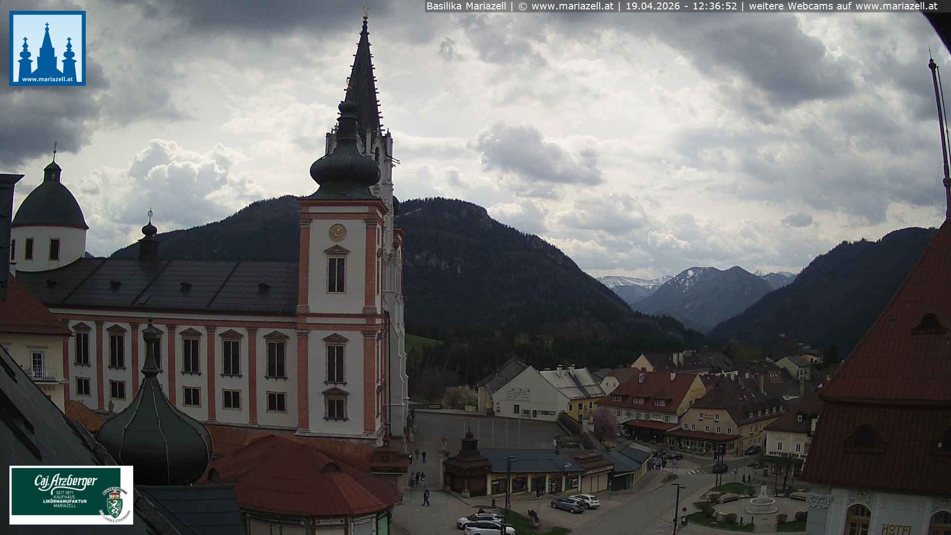 Archiv Foto Webcam Mariazell - Blick auf die Basilika