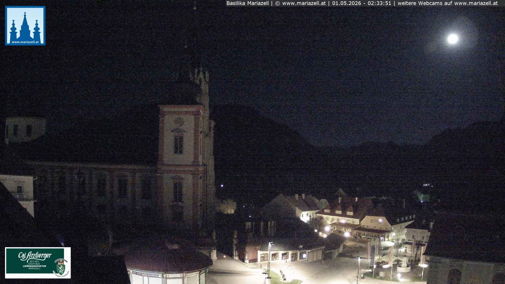 Archiv Foto Webcam Mariazell - Blick auf die Basilika