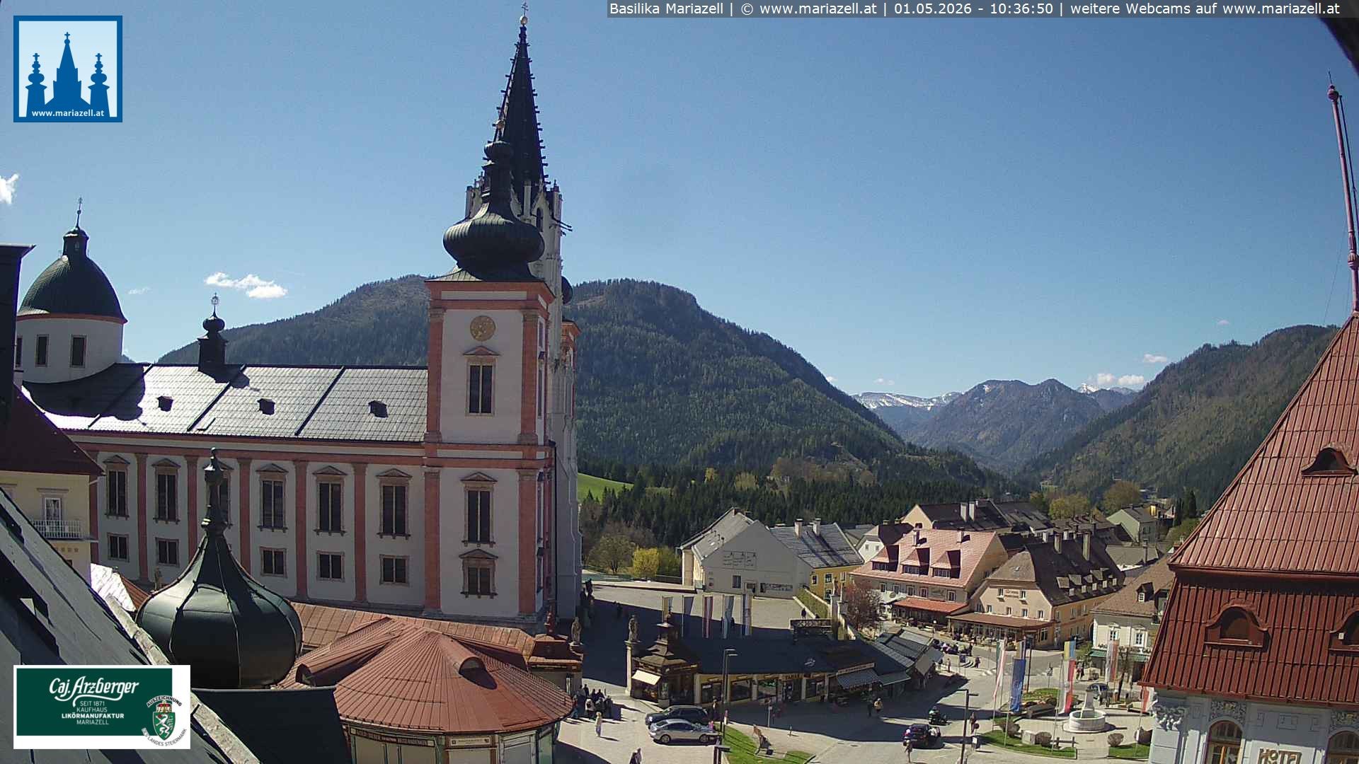 Archiv Foto Webcam Mariazell - Blick auf die Basilika