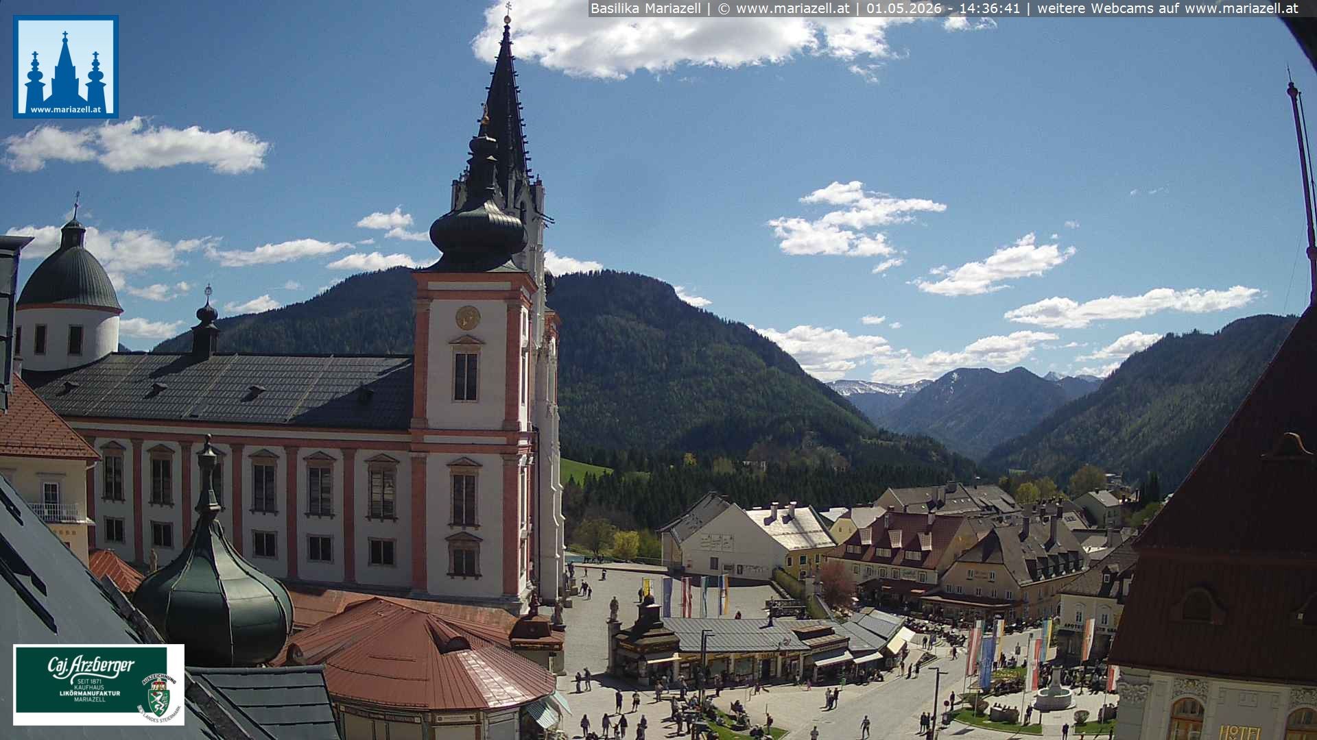 Archiv Foto Webcam Mariazell - Blick auf die Basilika