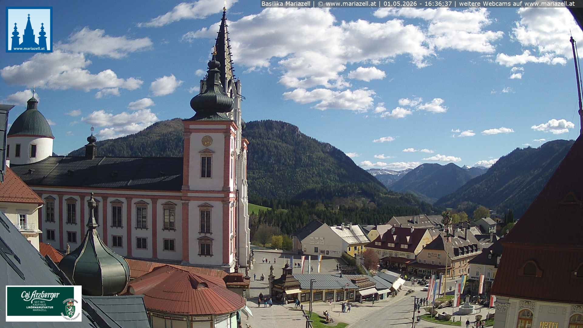 Archiv Foto Webcam Mariazell - Blick auf die Basilika