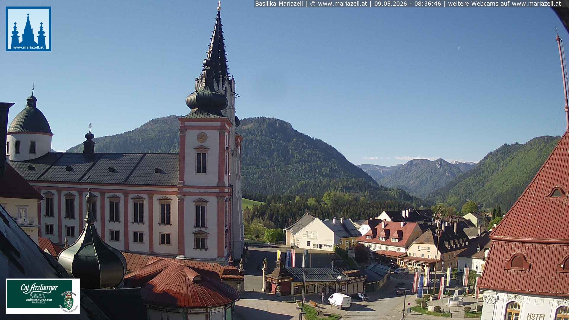 Archiv Foto Webcam Mariazell - Blick auf die Basilika