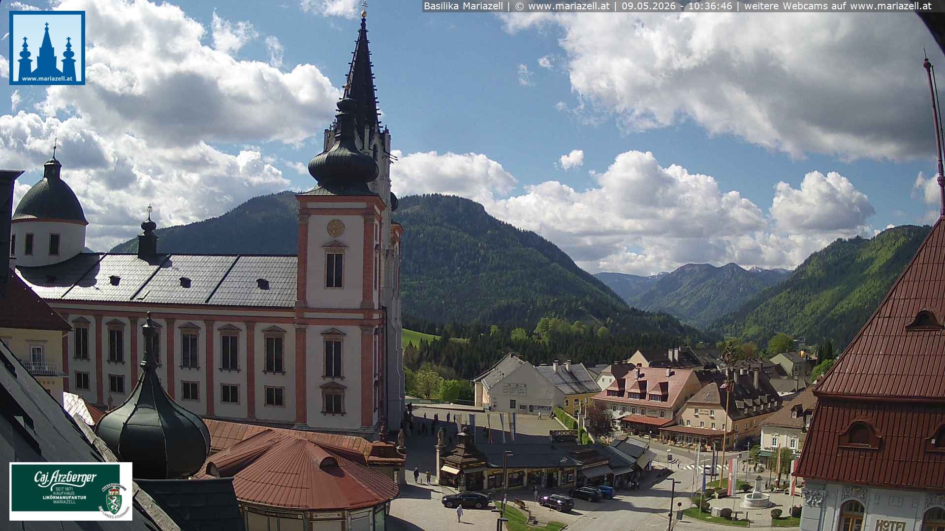Archiv Foto Webcam Mariazell - Blick auf die Basilika