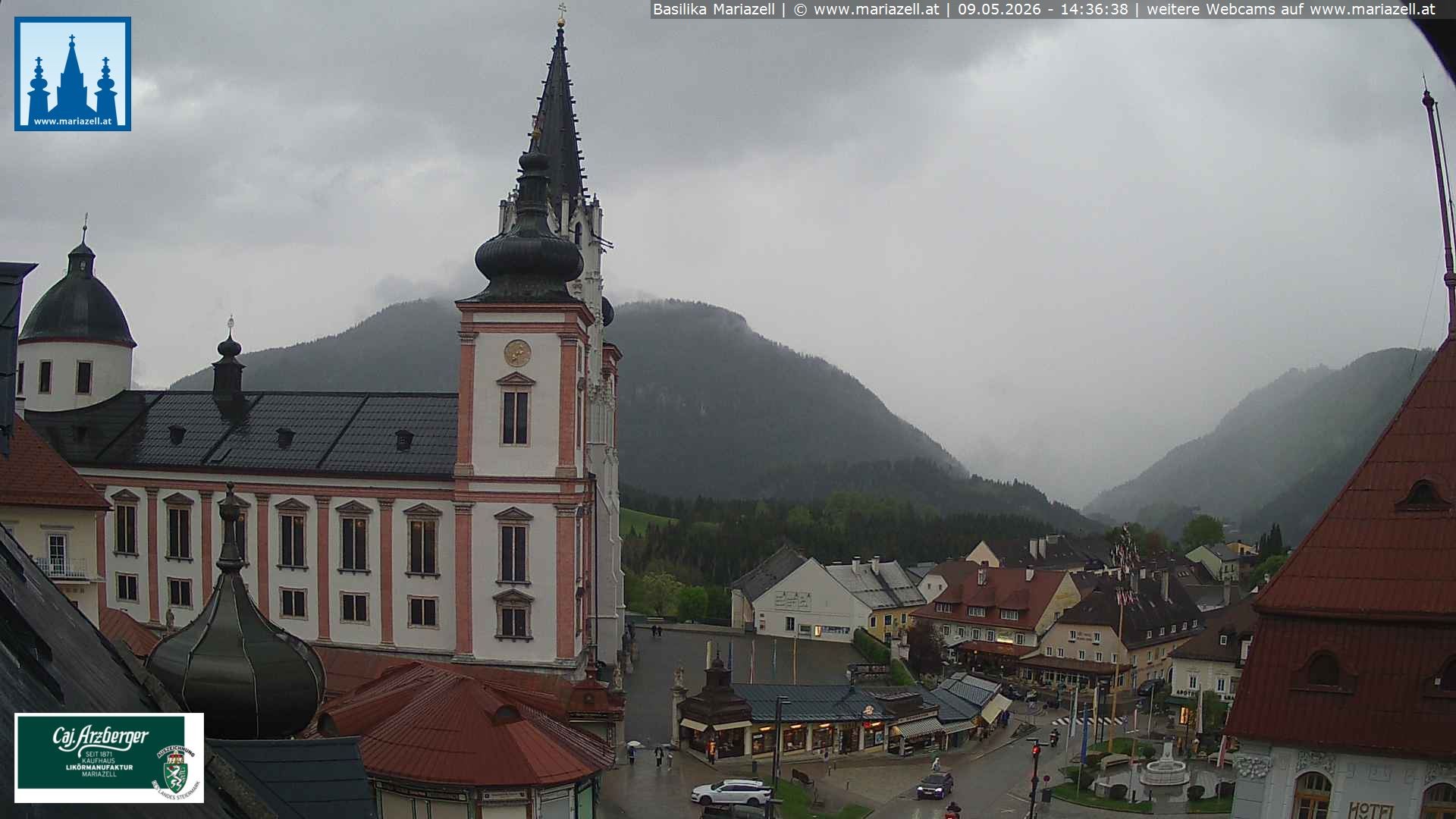 Archiv Foto Webcam Mariazell - Blick auf die Basilika