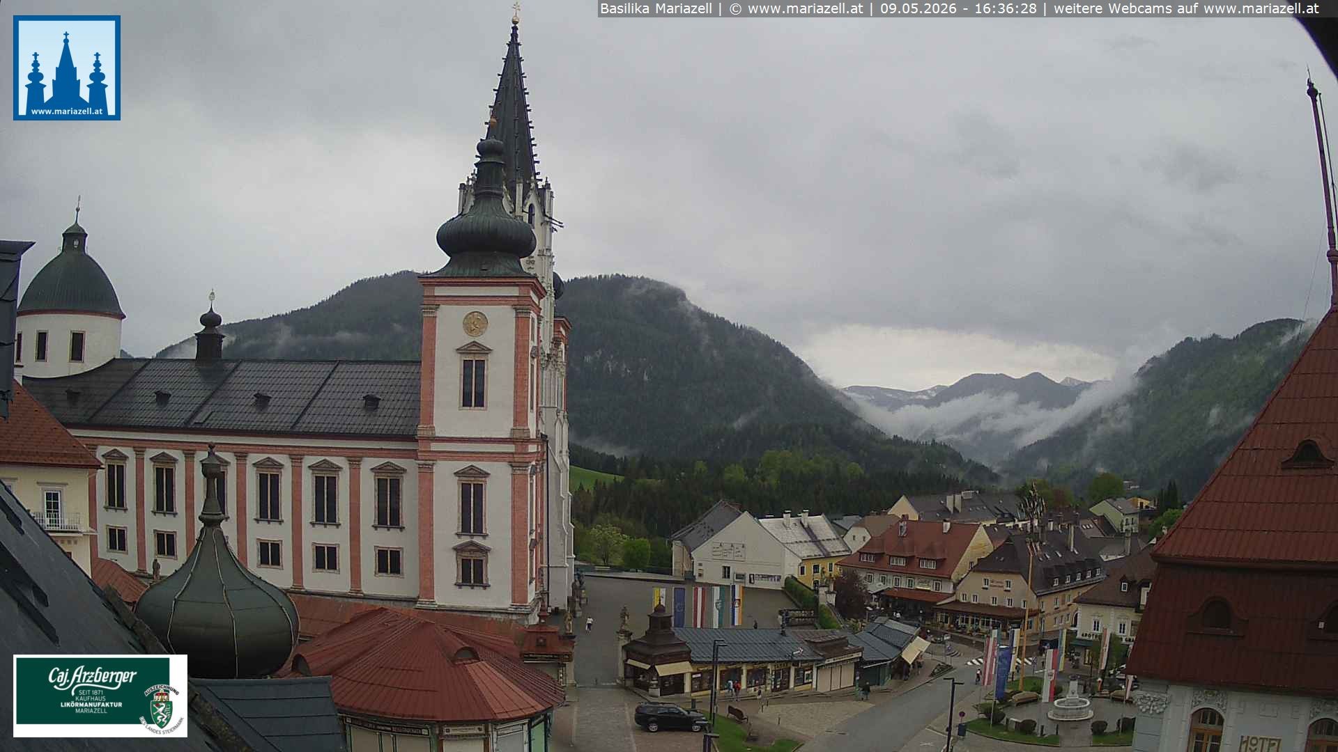 Archiv Foto Webcam Mariazell - Blick auf die Basilika