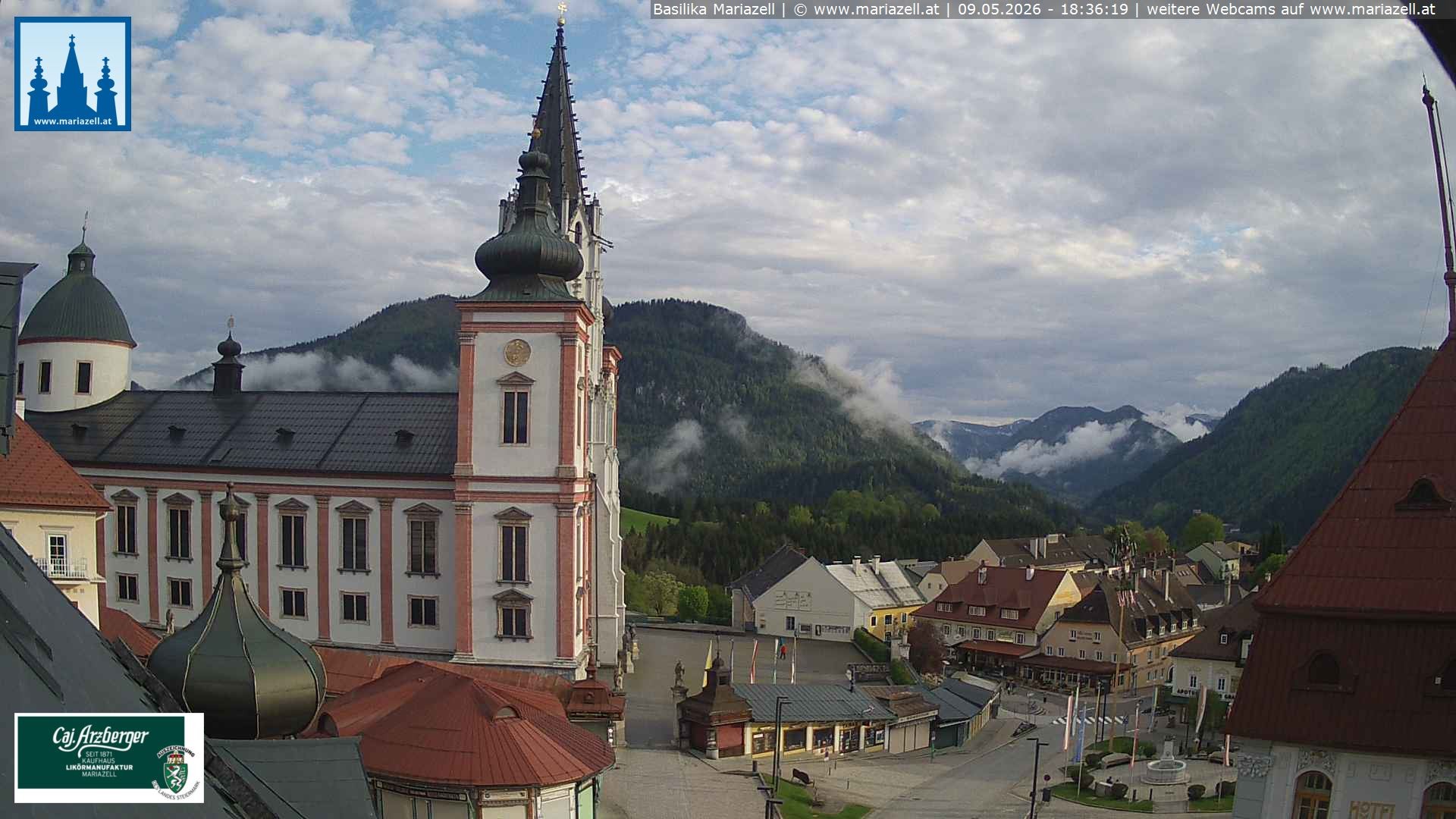 Archiv Foto Webcam Mariazell - Blick auf die Basilika