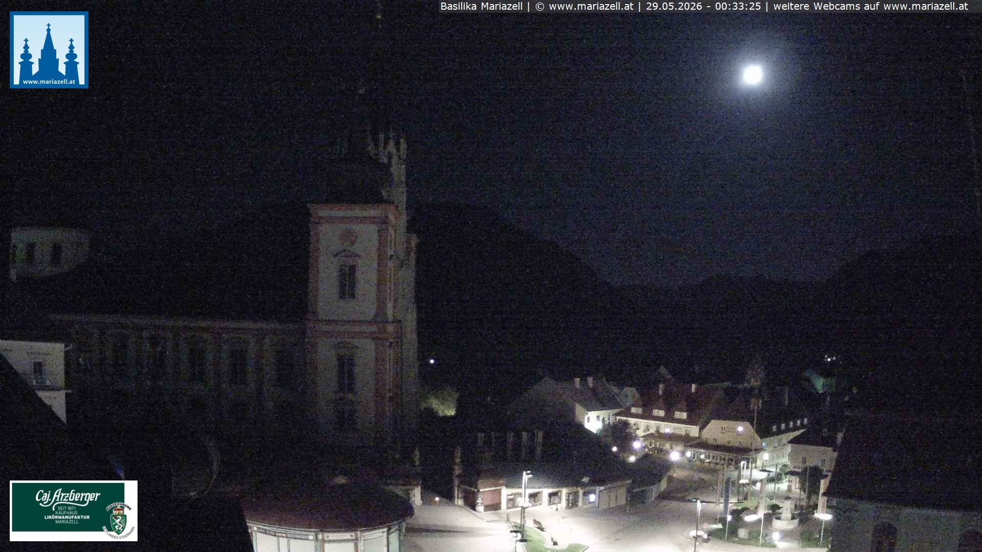 Archiv Foto Webcam Mariazell - Blick auf die Basilika