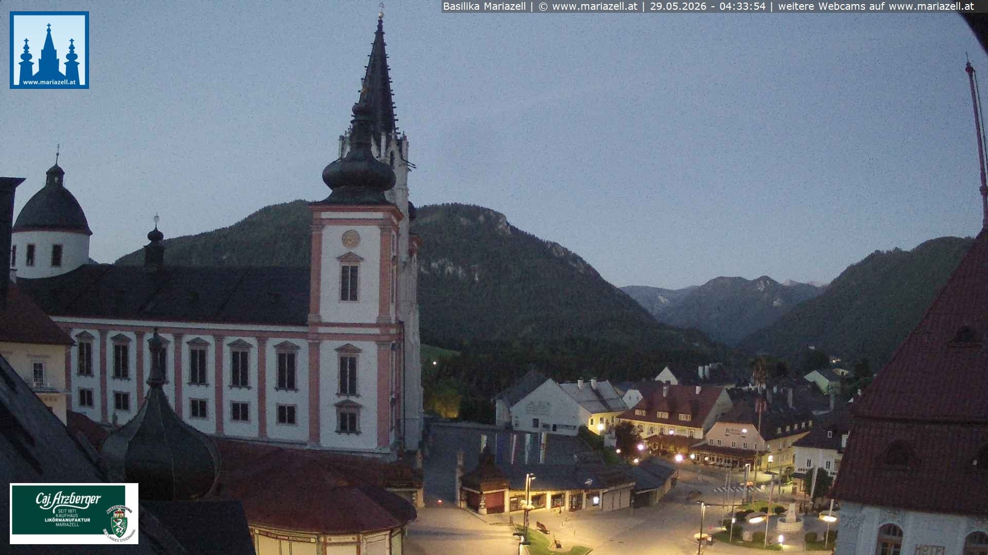 Archiv Foto Webcam Mariazell - Blick auf die Basilika