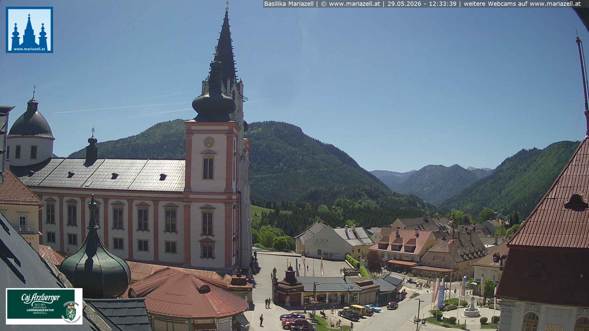 Archiv Foto Webcam Mariazell - Blick auf die Basilika