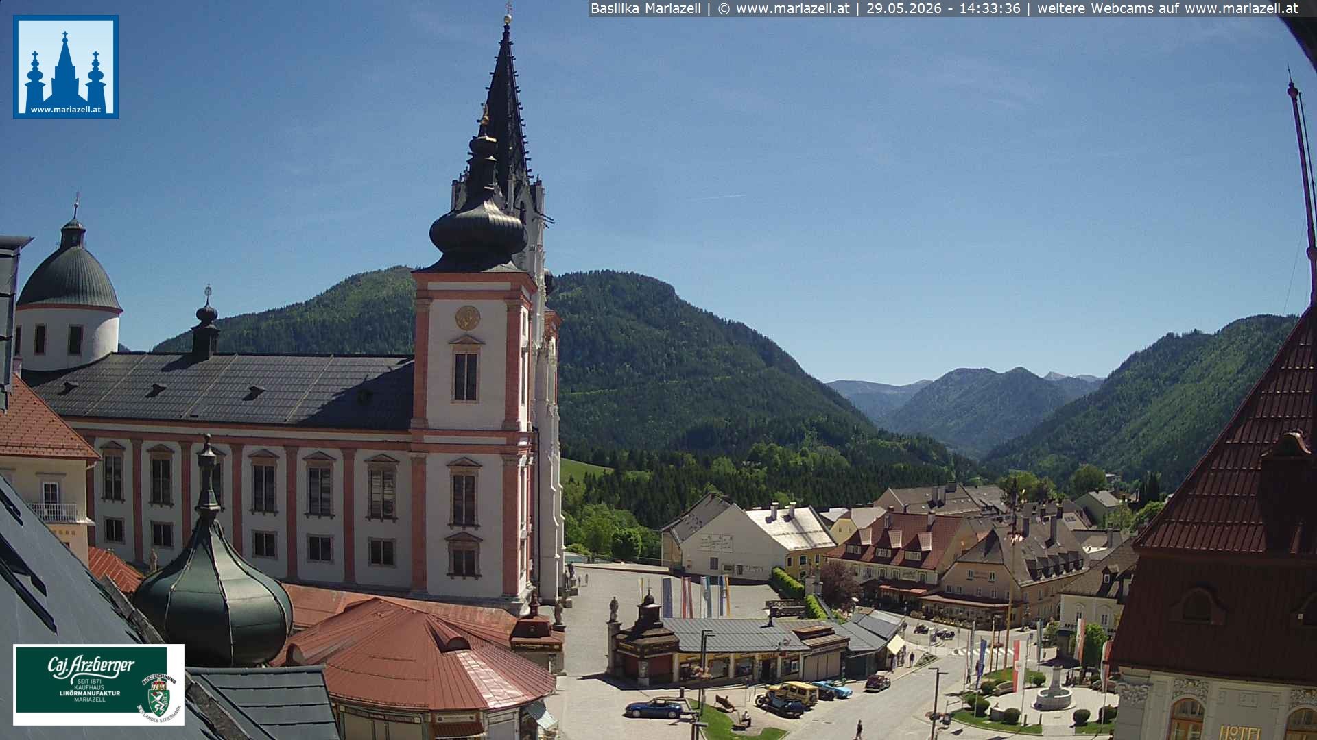Archiv Foto Webcam Mariazell - Blick auf die Basilika