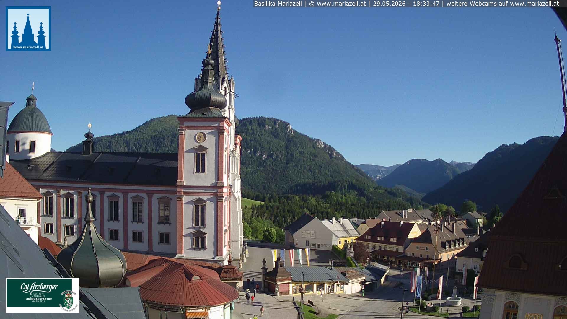 Archiv Foto Webcam Mariazell - Blick auf die Basilika