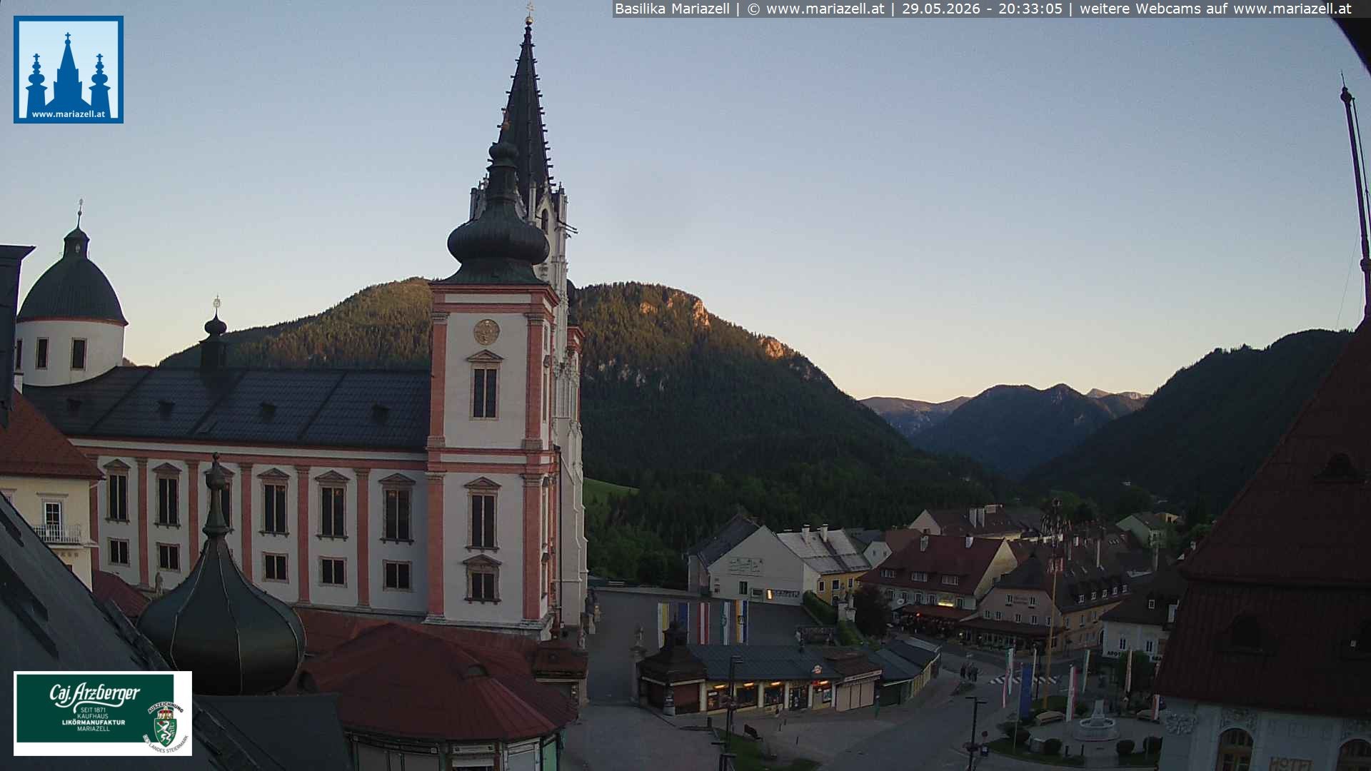 Archiv Foto Webcam Mariazell - Blick auf die Basilika