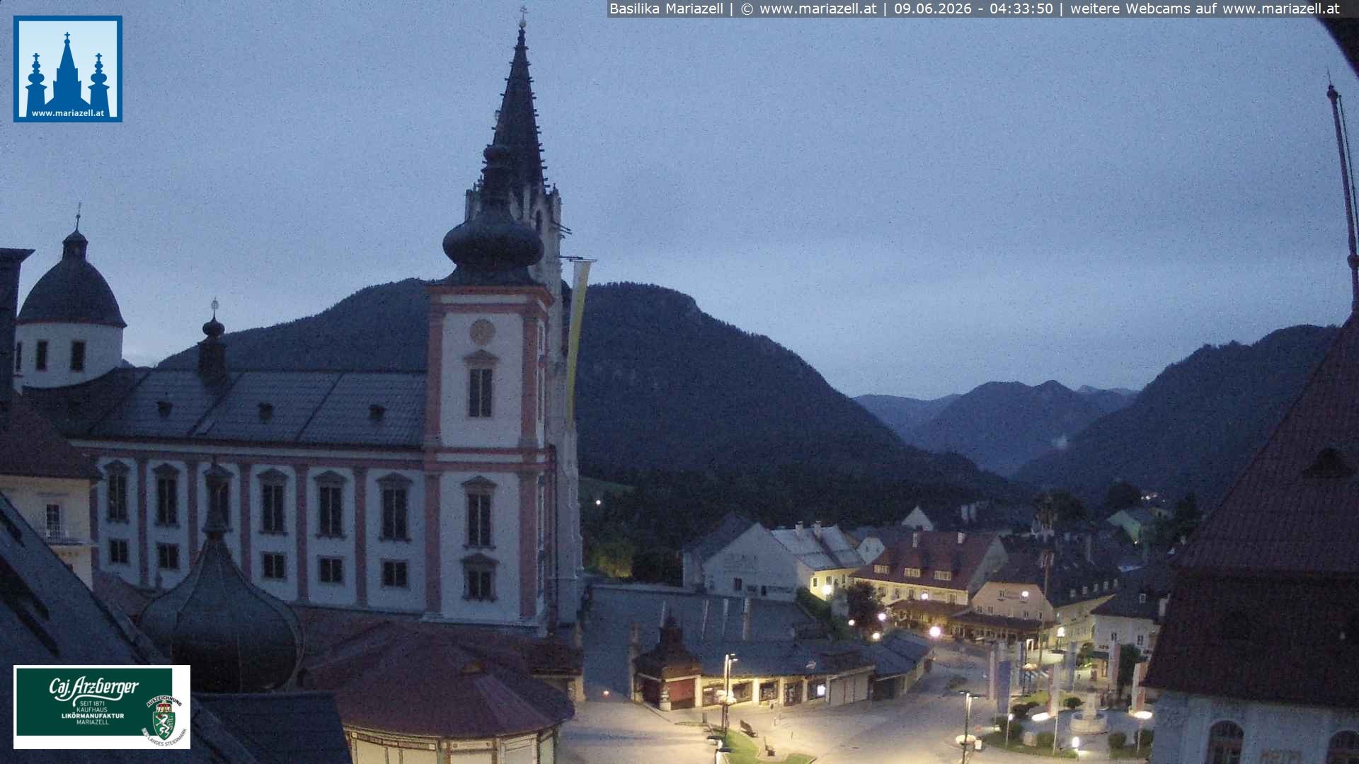Archiv Foto Webcam Mariazell - Blick auf die Basilika