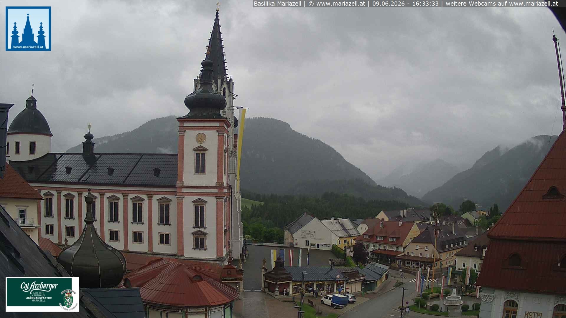 Archiv Foto Webcam Mariazell - Blick auf die Basilika