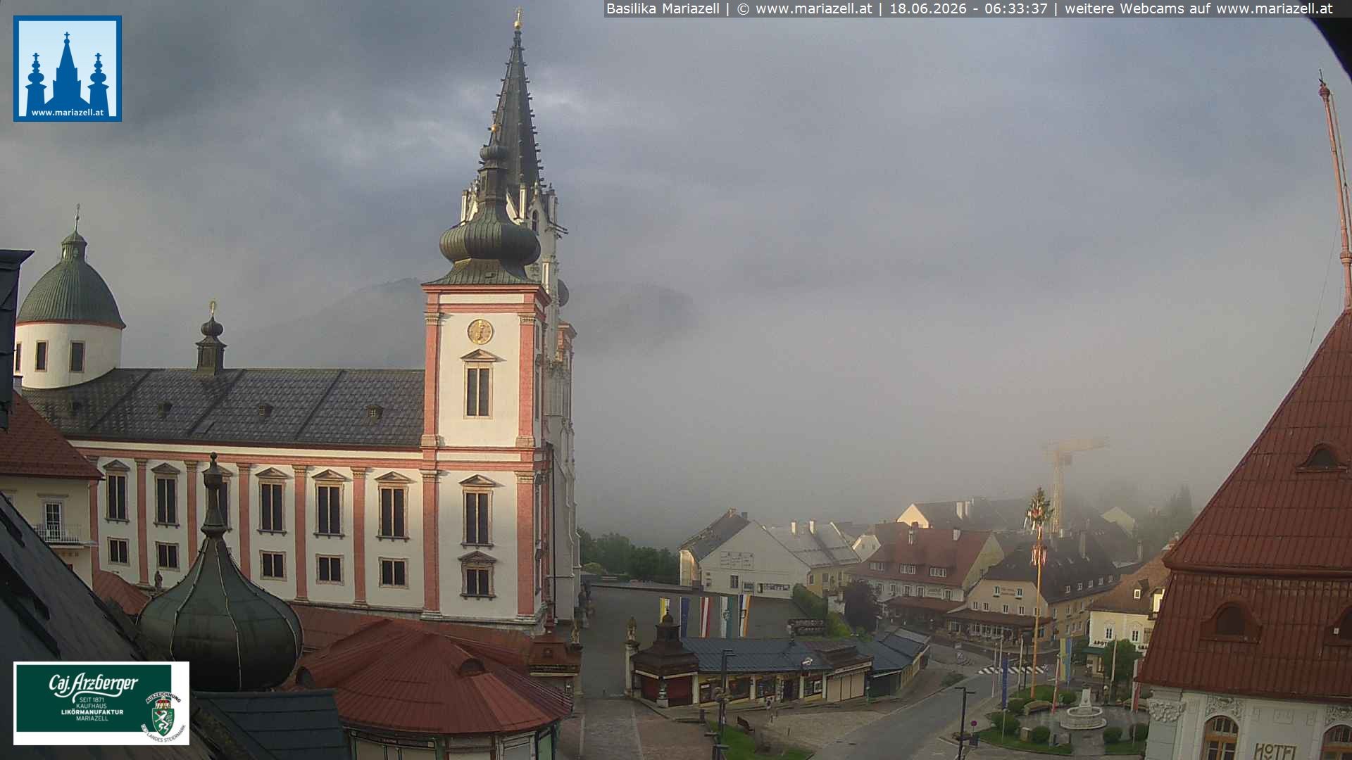 Archiv Foto Webcam Mariazell - Blick auf die Basilika