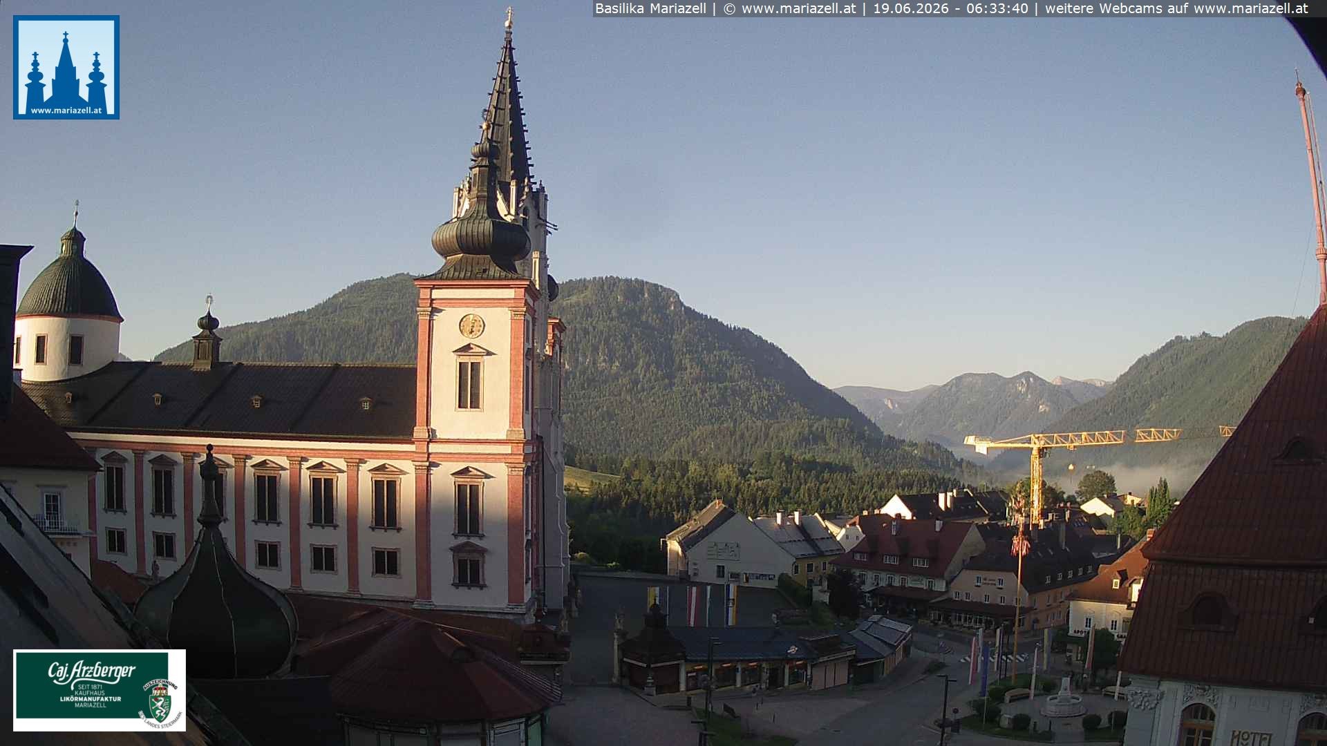 Archiv Foto Webcam Mariazell - Blick auf die Basilika