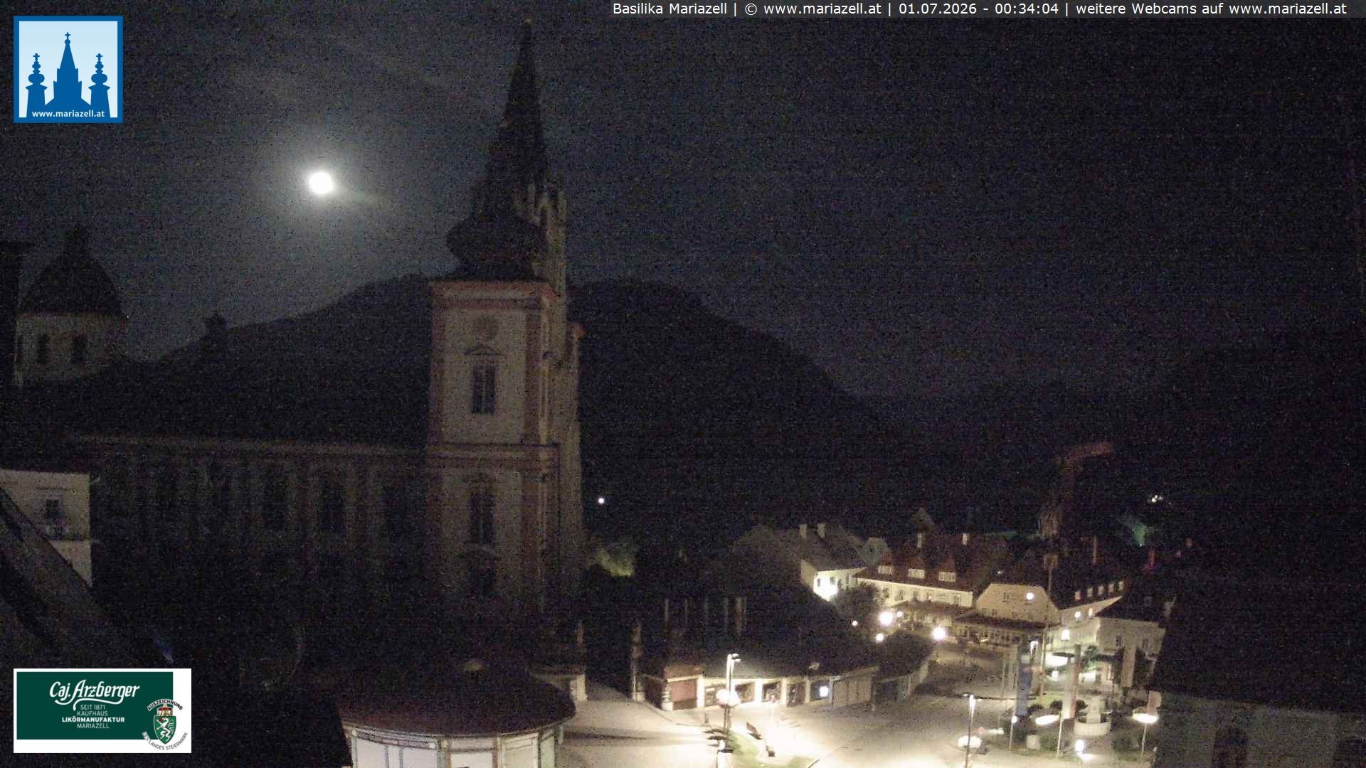 Archiv Foto Webcam Mariazell - Blick auf die Basilika