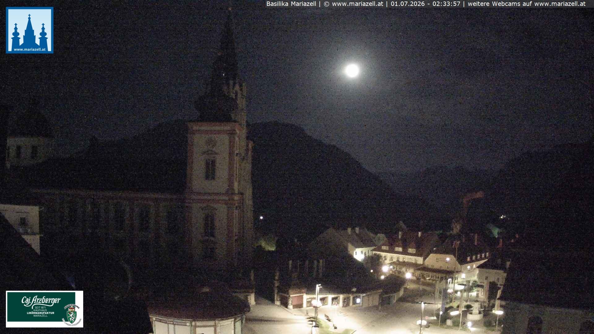 Archiv Foto Webcam Mariazell - Blick auf die Basilika