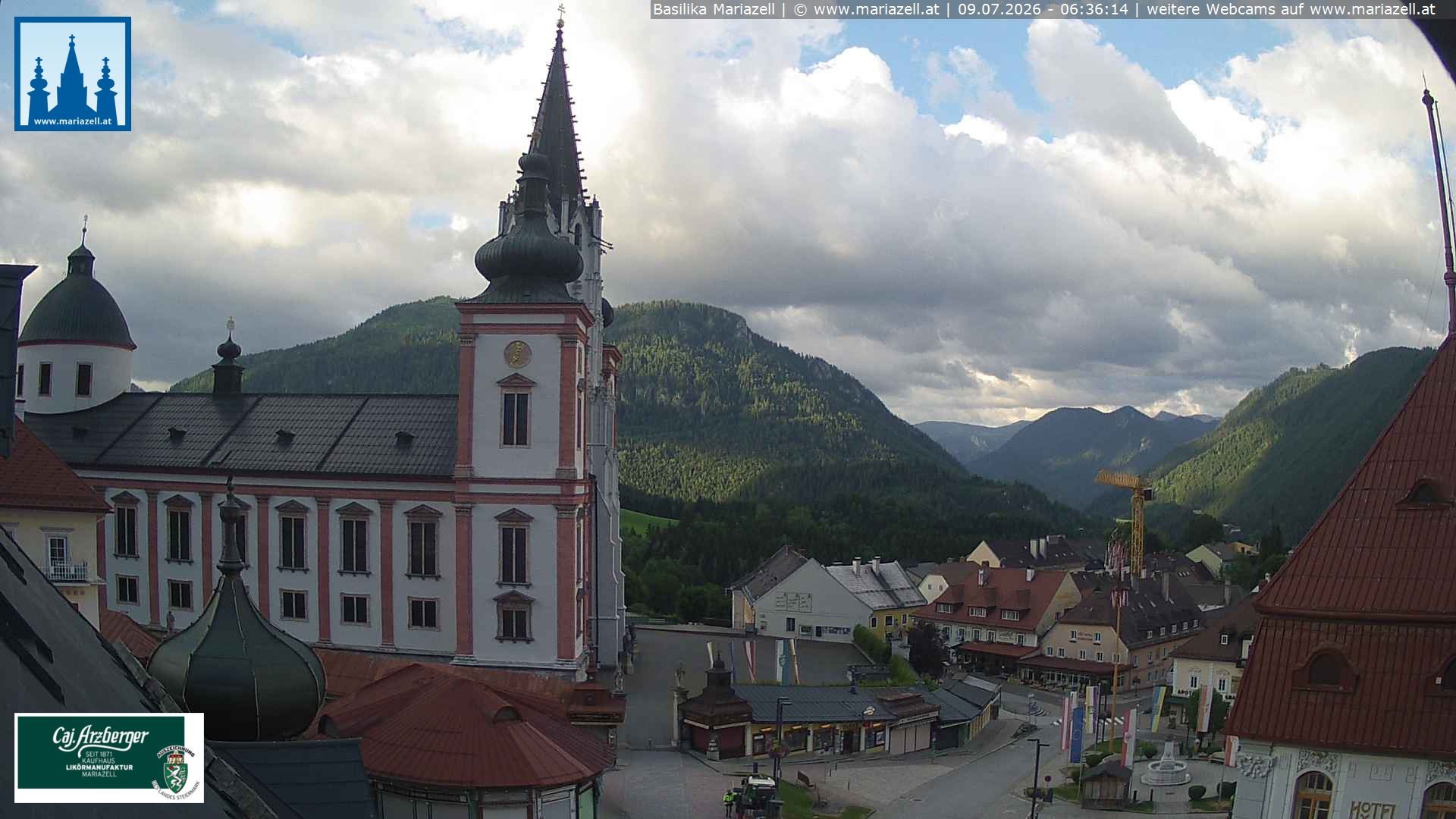 Archiv Foto Webcam Mariazell - Blick auf die Basilika