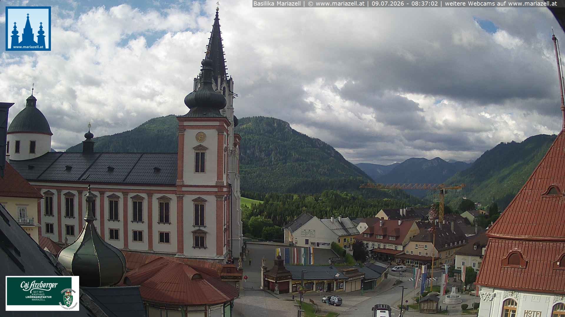 Archiv Foto Webcam Mariazell - Blick auf die Basilika