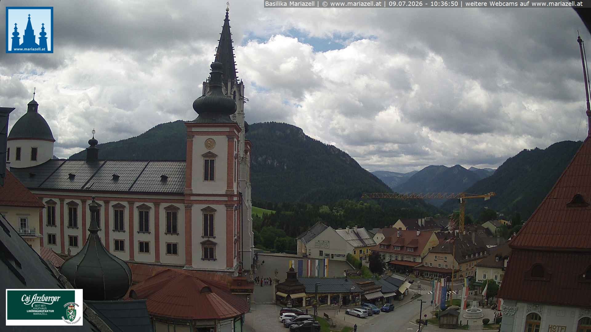 Archiv Foto Webcam Mariazell - Blick auf die Basilika