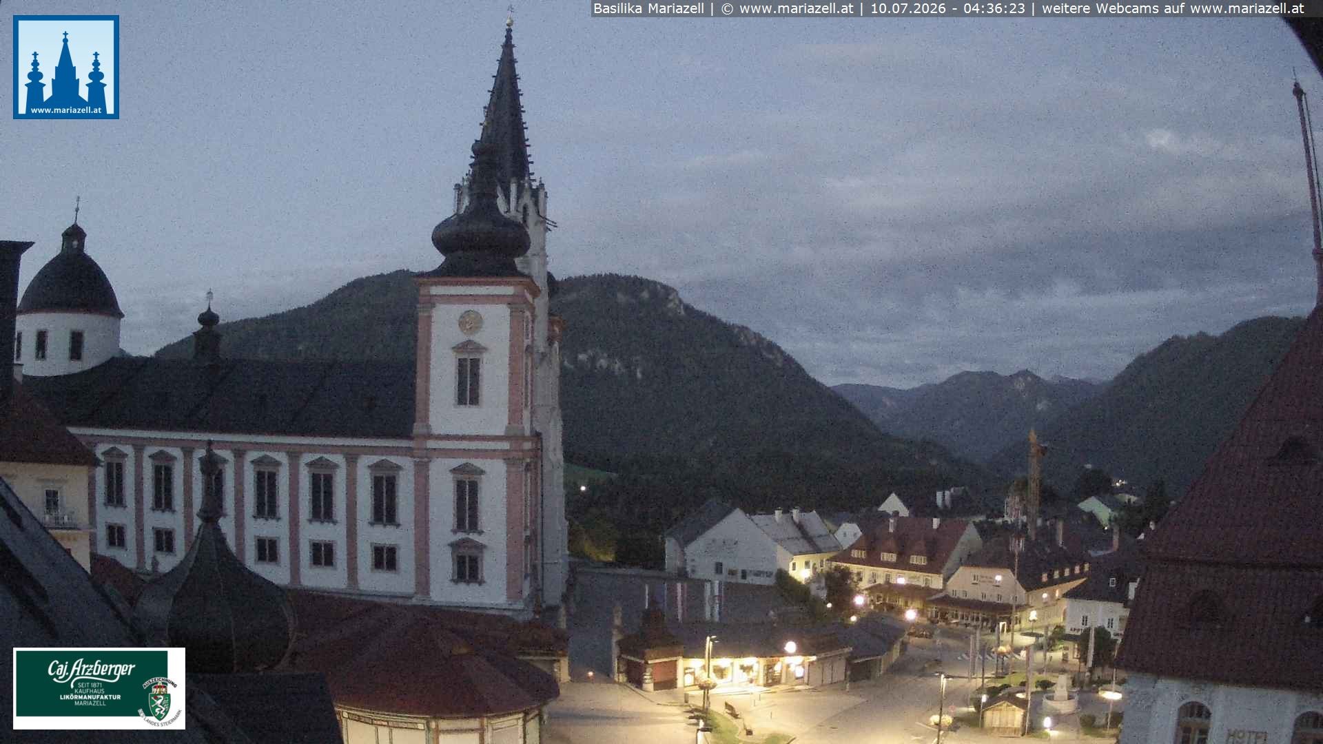 Archiv Foto Webcam Mariazell - Blick auf die Basilika