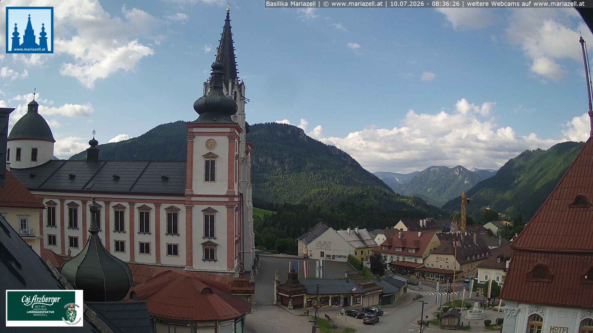 Archiv Foto Webcam Mariazell - Blick auf die Basilika
