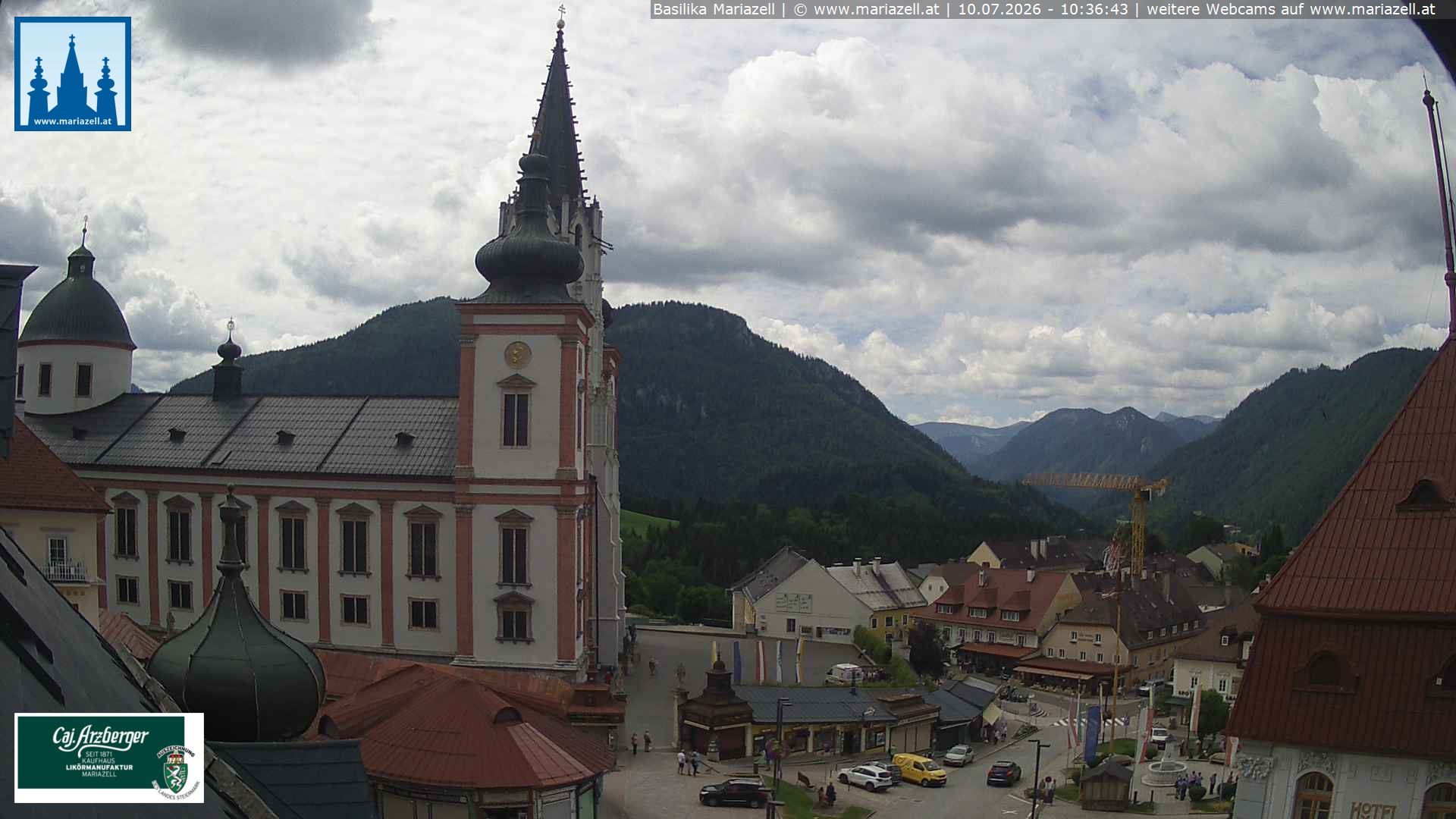 Archiv Foto Webcam Mariazell - Blick auf die Basilika