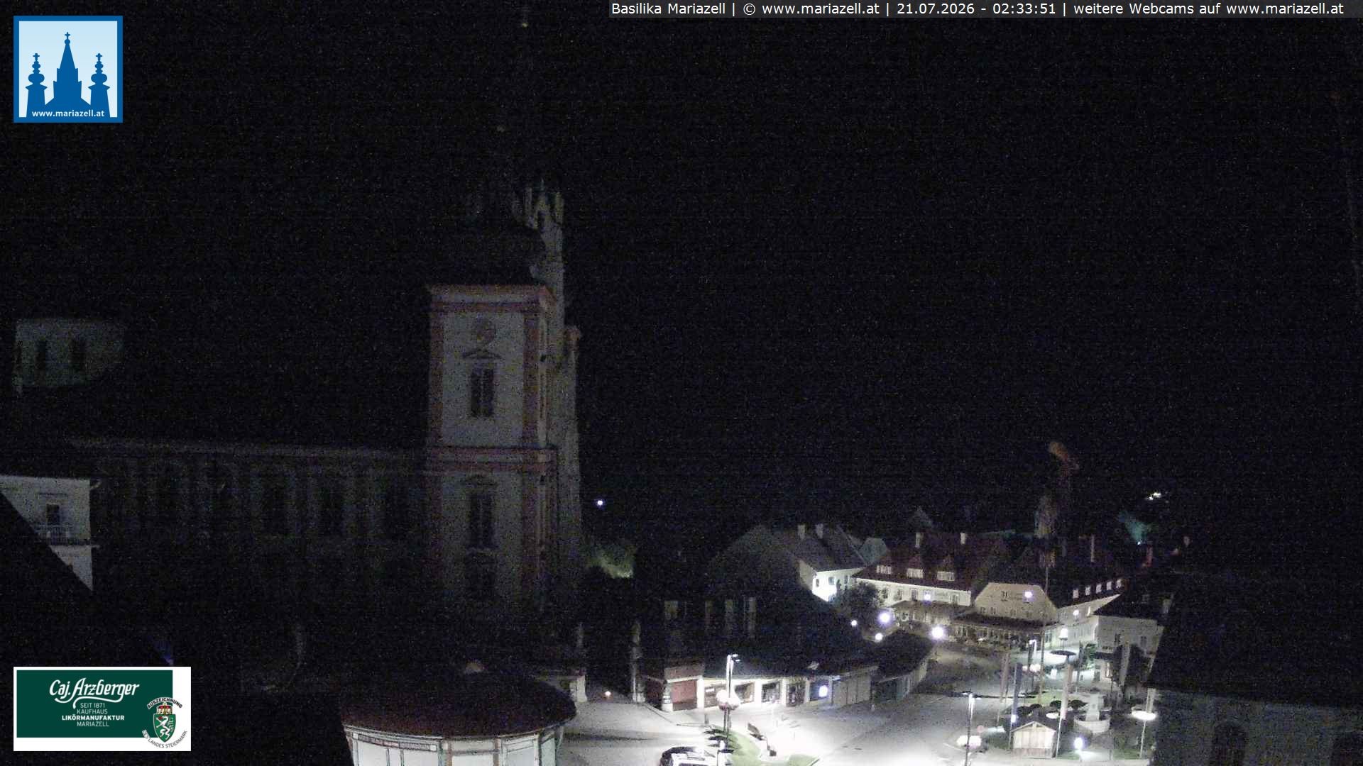 Archiv Foto Webcam Mariazell - Blick auf die Basilika