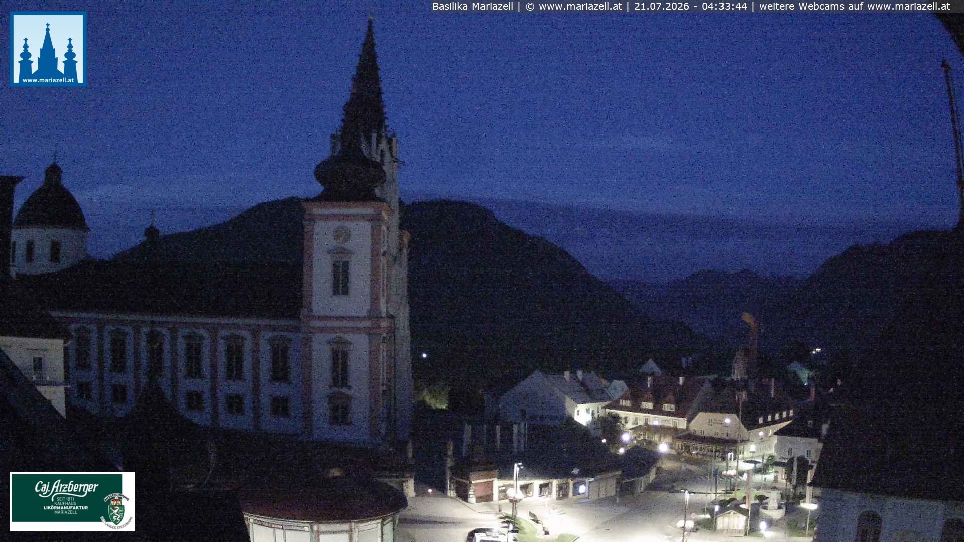 Archiv Foto Webcam Mariazell - Blick auf die Basilika