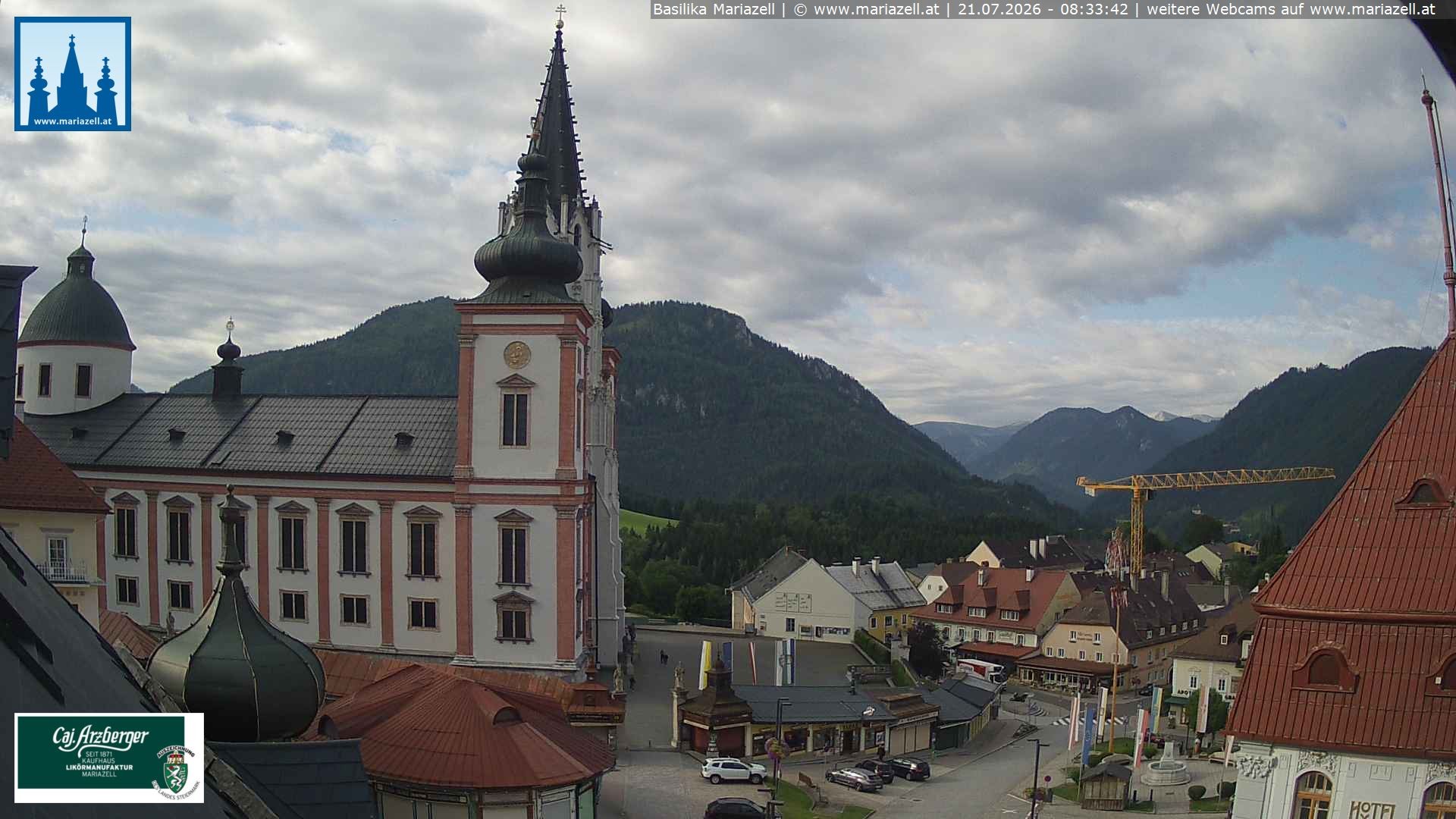 Archiv Foto Webcam Mariazell - Blick auf die Basilika